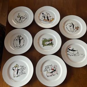 Pottery Barn Penguin cocktail plates. Set of 8